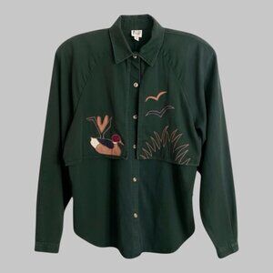 Vintage Forest green Button down top